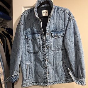 Zara Light Blue Quilted Jacket